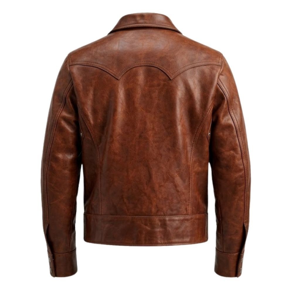 Kilomi Designer Men Leather Brown Jacket Full Grain