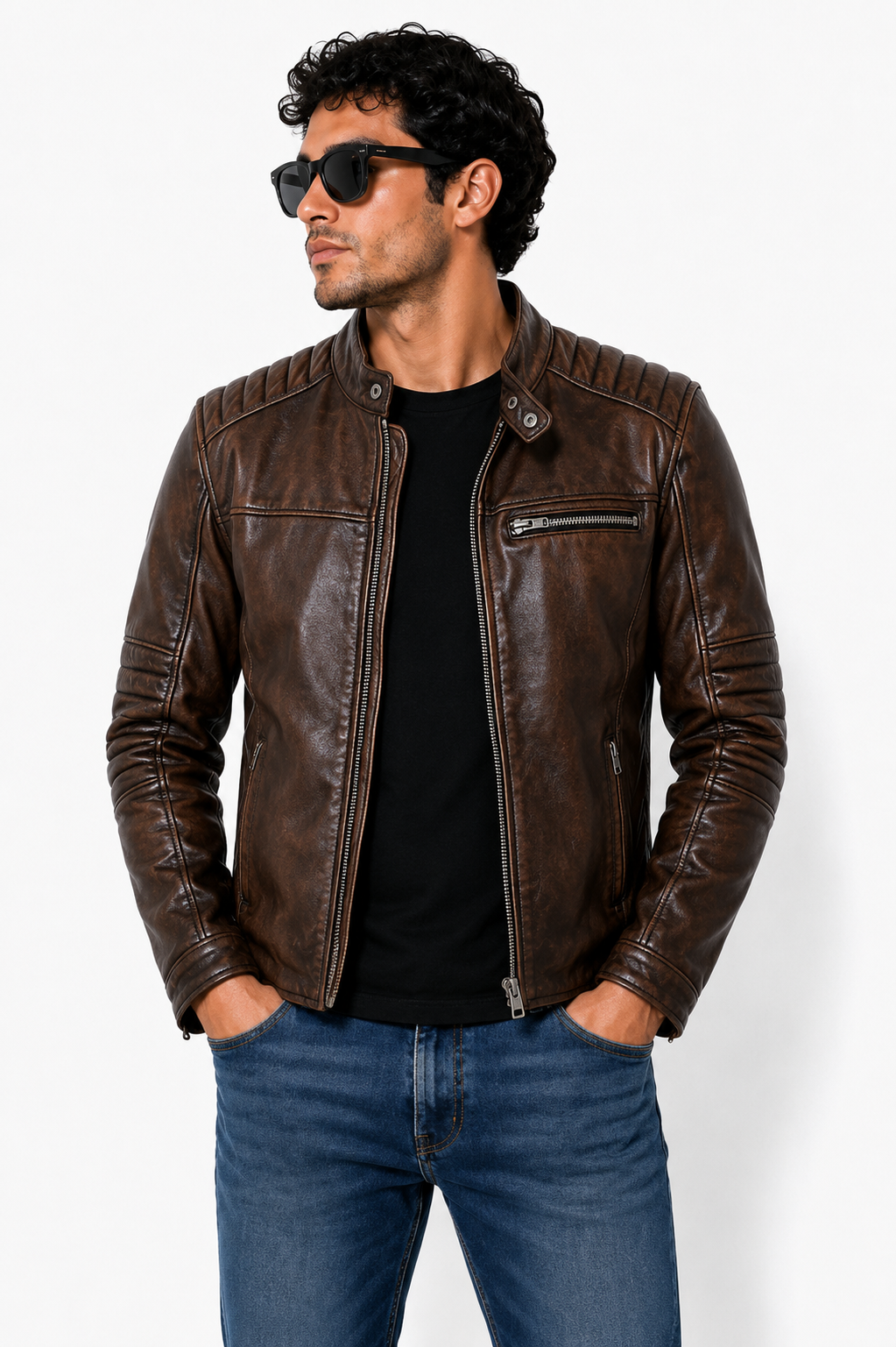 Areu Leather Jacket Men Premium 100% Pure Original Brown