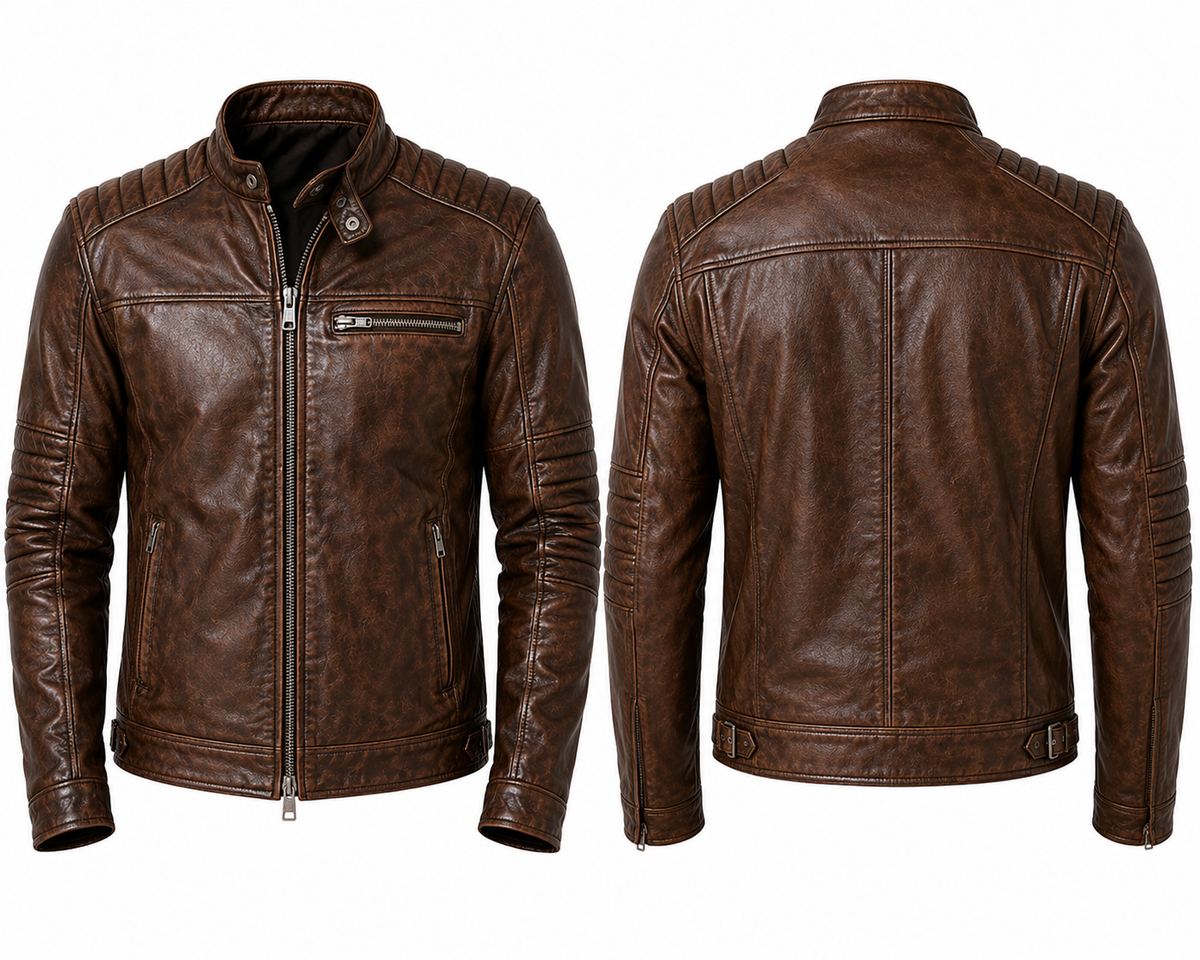 Areu Leather Jacket Men Premium 100% Pure Original Brown