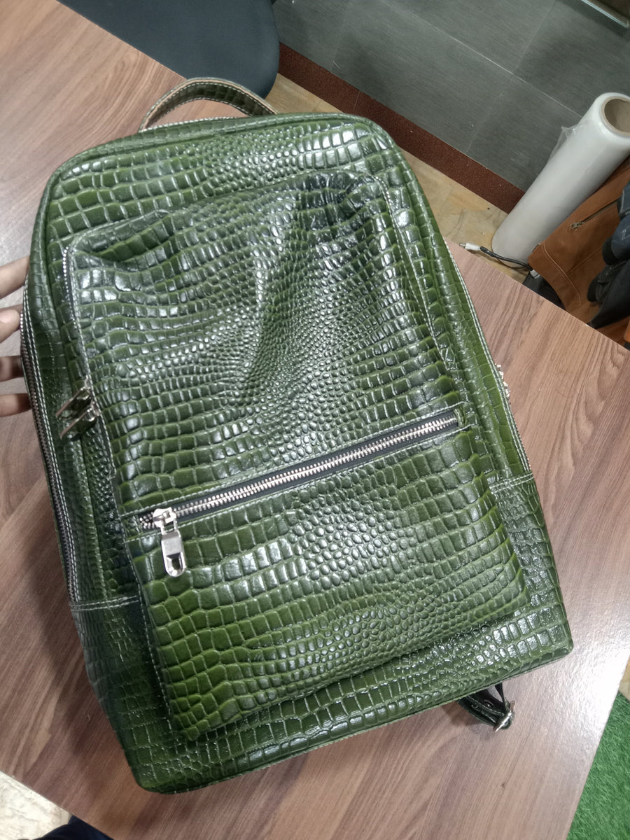 Ruth Premium Pure Leather Backpack Bags Green for Men and Women – Prime ...