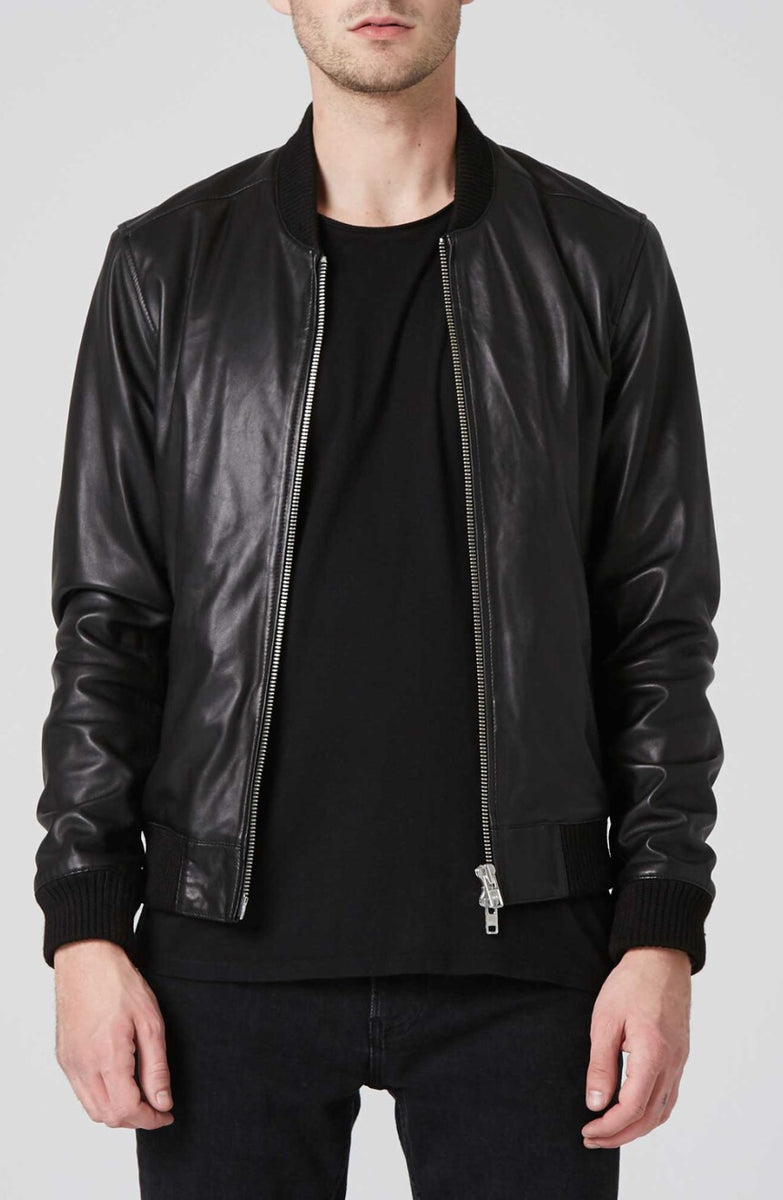 Rick Men Premium Leather Jacket Black 100% Pure Original Bomber – Prime ...