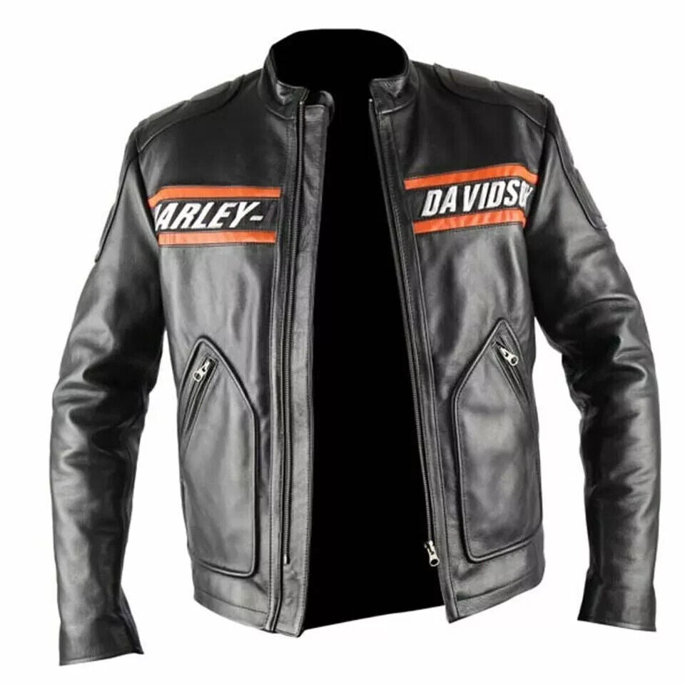 Harley Davidson Genuine Leather Jacket Men 100% Pure Original